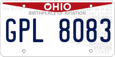 OH license plate GPL8083