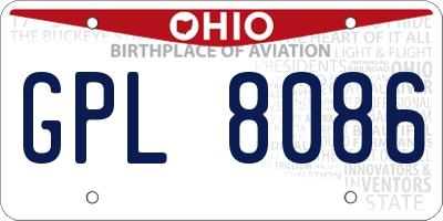 OH license plate GPL8086