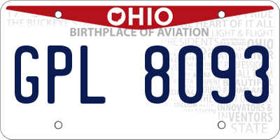 OH license plate GPL8093