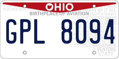OH license plate GPL8094