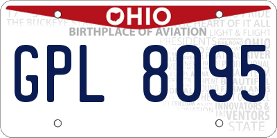 OH license plate GPL8095