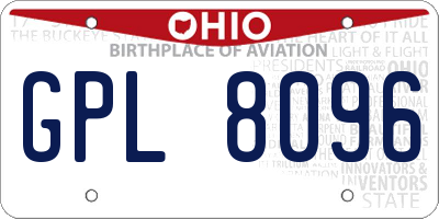 OH license plate GPL8096