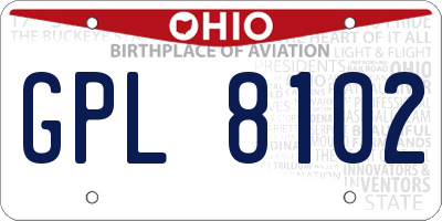 OH license plate GPL8102