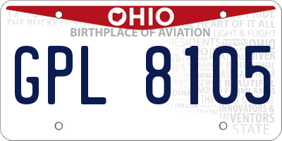 OH license plate GPL8105