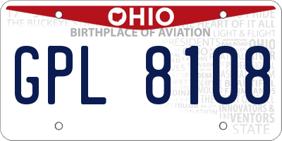 OH license plate GPL8108