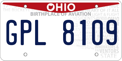 OH license plate GPL8109