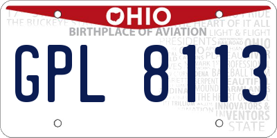 OH license plate GPL8113