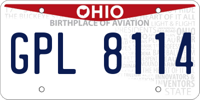 OH license plate GPL8114