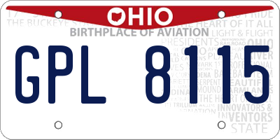 OH license plate GPL8115