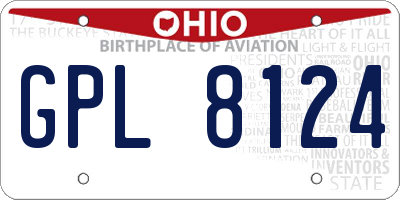 OH license plate GPL8124
