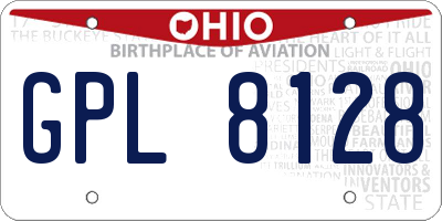 OH license plate GPL8128