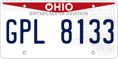 OH license plate GPL8133