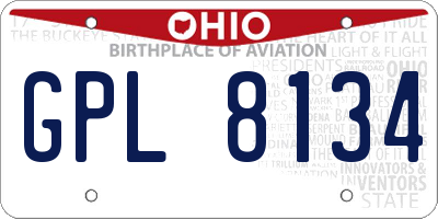 OH license plate GPL8134