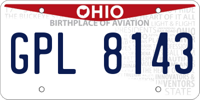OH license plate GPL8143