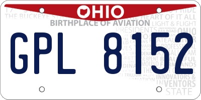 OH license plate GPL8152