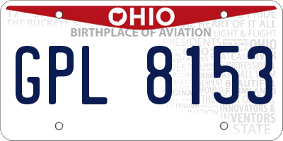 OH license plate GPL8153
