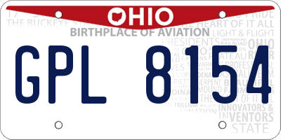 OH license plate GPL8154