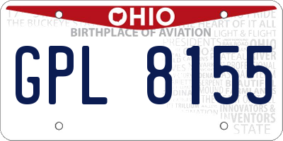 OH license plate GPL8155