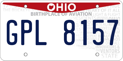 OH license plate GPL8157