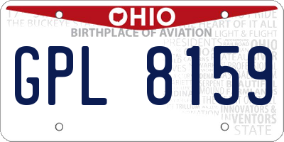 OH license plate GPL8159