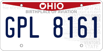 OH license plate GPL8161
