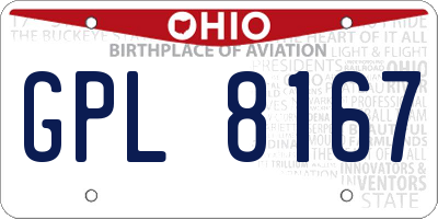 OH license plate GPL8167