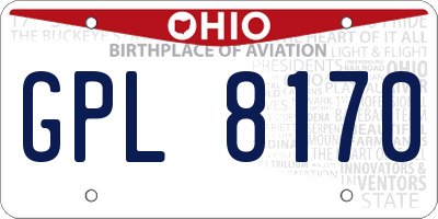 OH license plate GPL8170