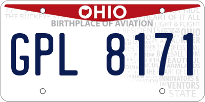 OH license plate GPL8171