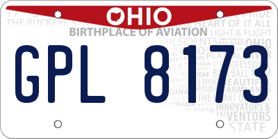 OH license plate GPL8173