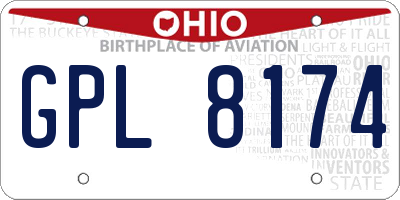OH license plate GPL8174