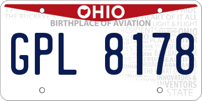 OH license plate GPL8178