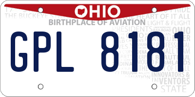 OH license plate GPL8181