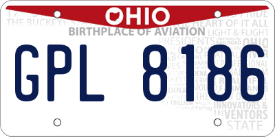 OH license plate GPL8186