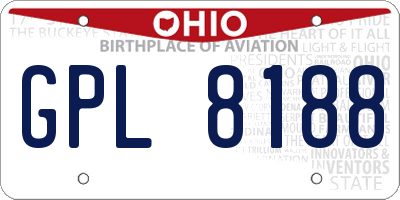 OH license plate GPL8188