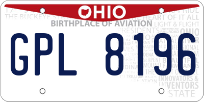 OH license plate GPL8196