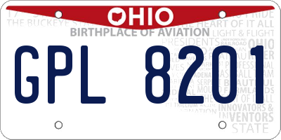 OH license plate GPL8201