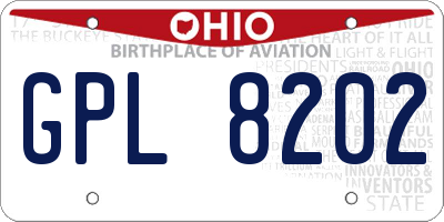 OH license plate GPL8202