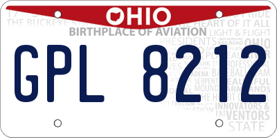 OH license plate GPL8212