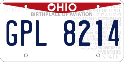 OH license plate GPL8214