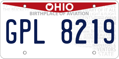OH license plate GPL8219