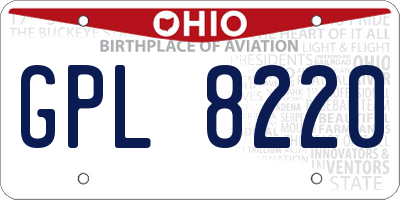 OH license plate GPL8220