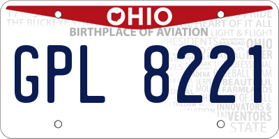 OH license plate GPL8221