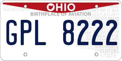OH license plate GPL8222