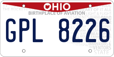 OH license plate GPL8226