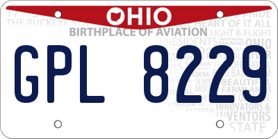 OH license plate GPL8229