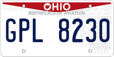 OH license plate GPL8230