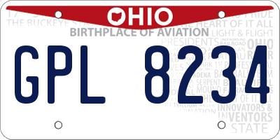 OH license plate GPL8234