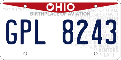 OH license plate GPL8243