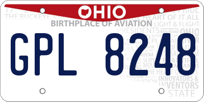 OH license plate GPL8248