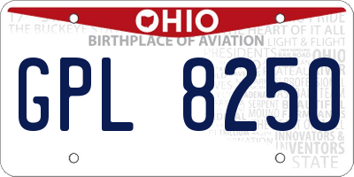 OH license plate GPL8250
